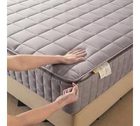 Protector de colchón acolchado personalizable, lavable y resistente al polvo, ajuste de 360°, color gris, 80 x 200 cm + bolsillo profundo de 22 cm, perfecto para mayor comodidad y protección