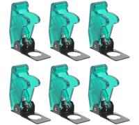 Protector de Interruptor de Palanca 12mm, Cubierta Verde Abatible | Plástico E Hierro, Diseño Protector para Paneles de Control, Identificación Rápida del Estado, Paquete