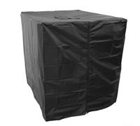 Protector de tanque de agua IBC resistente a los rayos UV, cubierta de lluvia de tela 210D con puerta de cremallera para tanques de 300 L y 600 L, negro (300 L 81 x 61 x 100 cm)