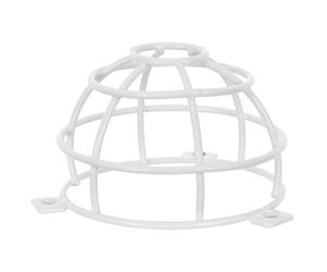 Protector Detector de Incendios Malla Reforzada y Orificio 6 MM | Jaula Anticolisión para Alarma, Instalación Flexible, Uso en Techo, Tamaño 9,40x9,40x5,90cm, Blanco