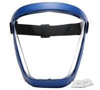 Protector Facial con 2 filtros de algodón antivaho de Alta definición con Correas Ajustables para Viento, Arena, Polvo, Agua, Humos de Aceite, Azul y Blanco