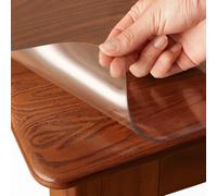 Protector Mesa Transparente, 50 x 100cm Mantel Hule PVC Transparente, Cubre Mesa Comedor Rectangular, Protector de Mesa Impermeable y Antimanchas, Antiarañazos, Fácil de Limpiar, Cortable a Medida