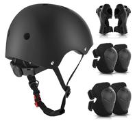 Protectores para rodillas para niños: set de protección de 6 piezas, incluye casco, protectores para codos y muñecas, correas ajustables, experiencia de uso cómoda