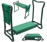 Protectores para rodillas y banco plegable para jardín, diseño 3 en 1, 60 x 27 x 49 cm, color verde