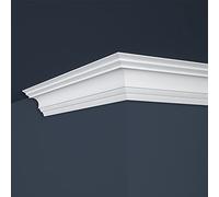 PROVISTON | Listón de yeso | Poliestireno | 50 x 50 x 2000 mm | Blanco | Listón para techo | Se puede pintar | Fácil de instalar | De alta calidad | Estructura fuerte y ligera | 2 metros