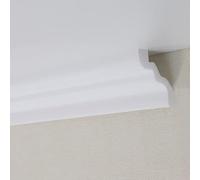 PROVISTON | Moldura de estuco | Poliestireno | 46 x 50 x 2000 mm | Blanco | Moldura para techo | Se puede pintar | Fácil de instalar | De alta calidad | Estructura fuerte y ligera | 2 metros