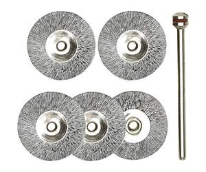 PROXXON 2228952 2228952-Juego cepillos Rueda Acero (5 u), Metal, 22 mm