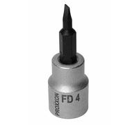 Proxxon 23 591 Vaso y Punta Planos de 3/8", Tamaño FD 4mm, Longitud Total 50mm