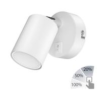 Proyector de pared WAIKA con interruptor blanco mate + lámpara LED GU10