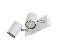 Proyector de pared WAIKA de dos luces con interruptor blanco mate incl. LED GU10