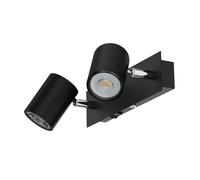 Proyector de pared WAIKA de dos luces con interruptor negro mate incl. lámparas