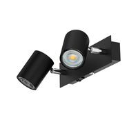 Proyector de pared WAIKA de dos luces con interruptor negro mate incl. LED GU10