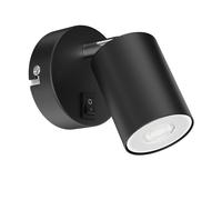 Proyector de pared WAIKA de una llama con interruptor negro mate incl. LED GU10