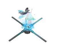 Proyector de Ventilador con Holograma 3D Ventilador Holográfico 3D De 18,1 Pulgadas/46 Cm, 528 Cuentas LED En 4 Aspas, Proyector Holográfico con Tarjeta TF, Aplicación Y Control Remoto, Halloween