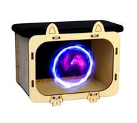 Proyector Holográfico 3D DIY de Madera para Teléfono Móvil, Teatro Casero para divertido, Experimento Científico Educativo, Acabado Caqui, 9x9.5x14CM