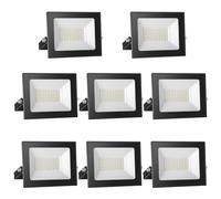 Proyector LED 12V DC, 30W LED proyector Proyector IP65 impermeable, 6000K blanco frío LED luces de pared al aire libre, 3000LM LED proyector para jardín, patio, terraza, garaje,8-piezas