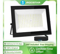 Proyector Led Aigostar 100W 8700Lm Ip65 | 126 LED, luz fría 6500K para jardín, garaje Negro