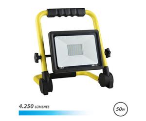 Proyector led elbat con soporte plegable de 50 w, 4250 lúmenes, luz f