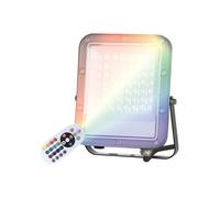 Proyector LED Kintore con Mando a Distancia (30W RGB+1800K) IP65 167x140x26mm Color Negro