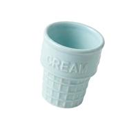 Psdndeww Diseño único de cono de helado, cuenco de cerámica para aperitivos, ensalada y desayuno, contenedor de postre de Sundae, accesorios creativos de cocina