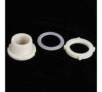 Pssopp Accesorio de Mamparo Adaptador de Tanque de Agua ABS G1-1 2 DN40 Conector de Rosca Macho Hembra con Junta de Silicona Resistente a Fugas Fácil Instalación para Barril de Estanque de Acuario