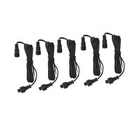 Pssopp Cable de Extensión de Luz de Cubierta, IP67 Impermeable PVC Conector Macho Hembra de 3 Pines, Paquete de 5 Extensores de Cable LED para Exteriores de 4.9 Pies para Patio, Cubierta, Jardín,