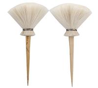 Pssopp Cepillo de Limpieza de Cerámica, Herramienta para Arcilla, de bambú de Lana Natural para Quitar el Polvo, Reposición de Agua, Modelado y Alisado (lana 2)