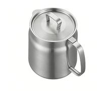 Pssopp Contenedor de Grasa de Tocino con Filtro de Aceite de Cocina, Lata de Almacenamiento de Aceite de Cocina de Acero Inoxidable de 1,5 L para Freír en la (lijado)