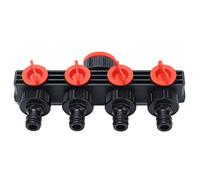 Pssopp Divisor de Conector de Manguera de 4 Vías con Válvulas de Cierre Independientes y Diseño a Prueba de Fugas para Riego de Jardines