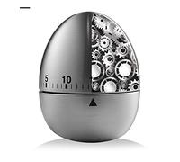 Pssopp Temporizador Mecánico de Cuerda de 60 Minutos, Reloj de Cuenta Regresiva de Cocina de Acero Inoxidable, sin Baterías, Alarma Fuerte, Recordatorio Visual de Tiempo para Cocinar, Hornear,