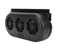 Pssopp Ventilador de Escape Solar para Coche, 5000RPM Montaje en Ventana, | Ventilación automática de doble potencia, Motor sin escobillas de menos de 35dB, cuerpo delgado de 9,1 pulgadas, para