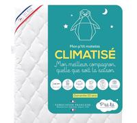 P'tit Lit Colchón cuna bebé Climatizado, 60x120 cm, 2 lados: transpirable en verano / cálido y acogedor en invierno, Antiácaros, Desenfundable, OekoTex, Hecho en Europa