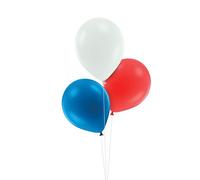 PtitClown - Ballon 30 cm Bleu Blanc Rouge - Lot de 12 - Tricolore - Bleu Blanc Rouge