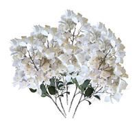 ptumcial Plantas de buganvilla, 5 Piezas de buganvilla Artificial, Plantas de Seda de 38, 6 Pulgadas, Tallos de Flores realistas para Camino de Mesa de Boda, decoración del hogar, Color Blanco