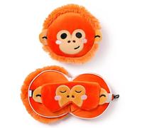 Puckator Cojín de Viaje con máscara Relaxeazzz - Orange, Tango - Animales Dulces