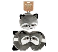 PUCKATOR Almohada Viaje Antifaz Mapache Relaxeazzz 17cm
