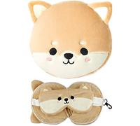 Puckator Coussin de Voyage Relaxeazzz Peluché 2-en-1 Avec Masque Yeux - Chien Shiba Inu Marca