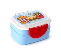 Puckator Fiambrera Bento con cubiertos y cierre de clip - Fast Foodiemals - Fiambrera para el almuerzo