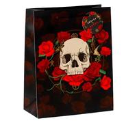 Puckator GBAG90A Bolsa de Regalo Calavera y Rosas Rojas, Grande