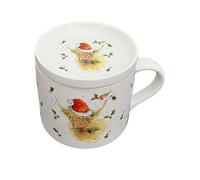Puckator Jan Pashley Highland Coo - Juego de taza de porcelana y posavasos