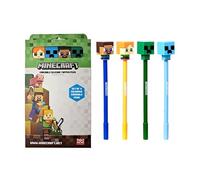 Puckator Juego de 4 bolígrafos borrables con tapa de silicona estilo Minecraft Chibi, suministros estéticos de gel borrables, bolígrafos de gel borrables, bolígrafo con goma de borrar para niños