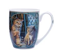 Puckator Lisa Parker Purrlock Holmes - Taza de porcelana con diseño de gato - Accesorios divertidos para el hogar - Regalos lindos para novia - Tazas grandes para hombres y mujeres bebidas calientes