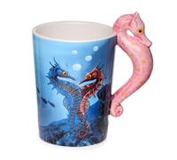 Puckator – Taza de té y café cerámica Lisa Parker – Mango en forma de caballito de mar, grande
