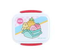 Puckator Pusheen the Cat Fruits - Lonchera Bento apilada con cubiertos, para adultos y niños con compartimentos, recipientes de alimentos con tapas, apilables, para niños, preparación de comidas