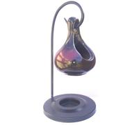 Puckator Quemador de aceite colgante en forma de lágrima, cerámica, mezclado, soporte de 19 cm, 10 cm, 12 cm, altura del cuenco: 9 cm, ancho y 7 cm