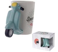 Puckator Taza Scooter Retro con mango – Cerámica, verde – 1 unidad