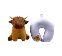Puckator Swapseazzz Vach Escocesa Almohada de Viaje 2 en 1 de Peluche y Juguete - Almohada de Viaje en Avión para Cuello - Almohada de Cuello para Niños para Dormir