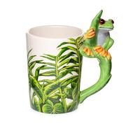 Puckator - Taza con asa en forma de rana - Cerámica, diseño de jungla