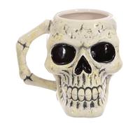 Puckator Taza de café de cerámica con forma de calavera antigua, accesorios divertidos para el hogar, bonitos regalos para novia, tazas grandes para hombres y mujeres, bebidas calientes, lindas tazas,