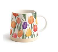 Puckator Taza de cerámica cónica de tulipanes, accesorios divertidos para el hogar, bonitos regalos para novia, tazas grandes para hombres y mujeres, bebidas calientes, bonitos regalos, regalo secreto